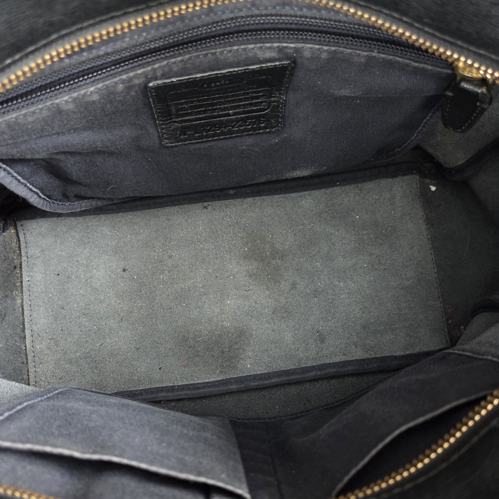 Coach Saffiano Leather City Tote Black Leather Tote Bag - Picture 8 of 10